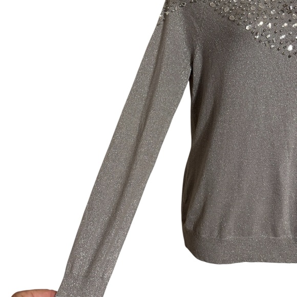 NWT GORGEOUS *SPECIAL OCASSION* SILVER SPARKLING TOP SMALL #6 - Picture 4 of 10